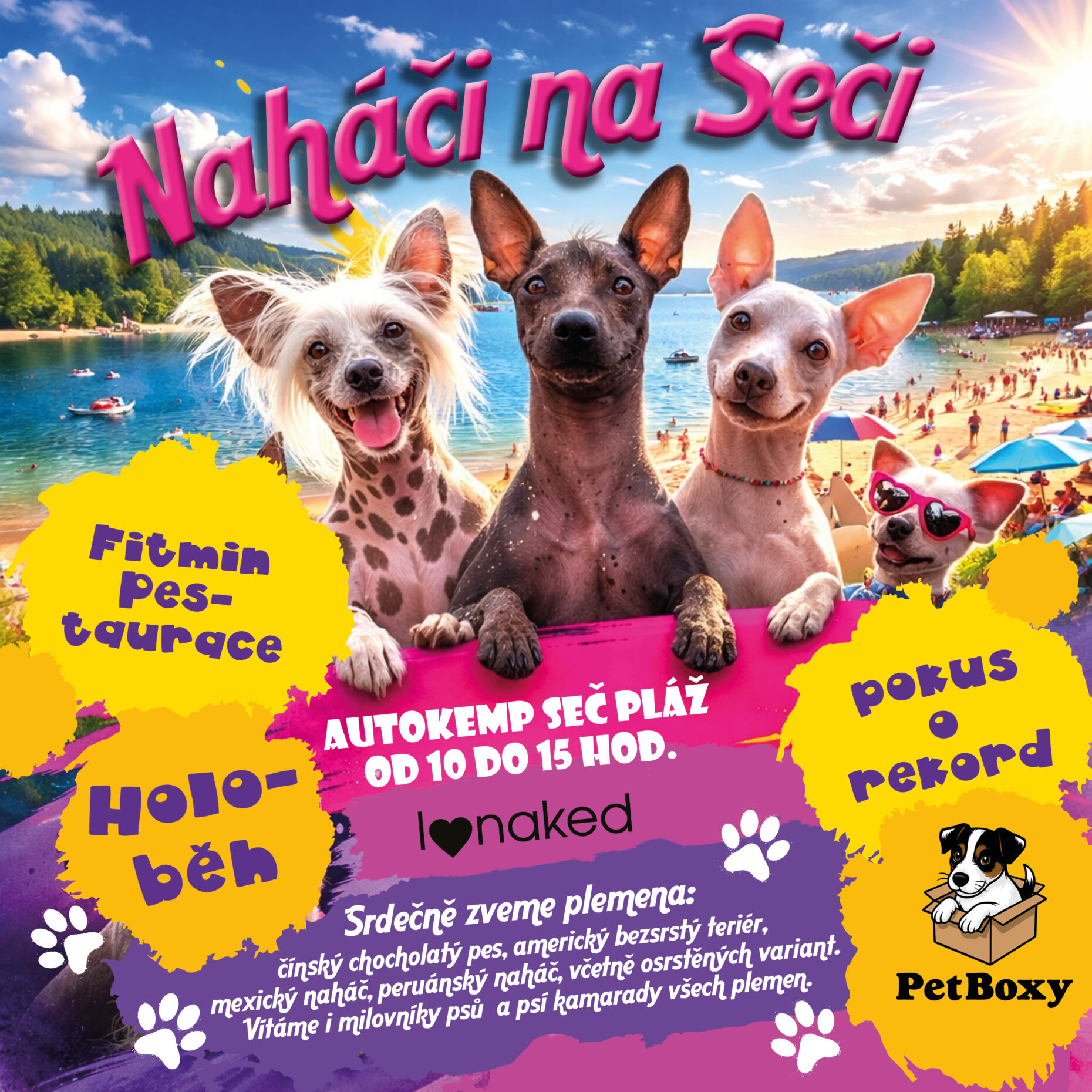 naháči na seči víkend bezsrstých plemen psů pet boxy fitmin holoběh seč rekordy